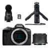Canon® Canon EOS R50 Mirrorless Camera + 18-45mm Content Creator Kit Black -FujiFilm Store canon eos r50 18 45 black creator kit