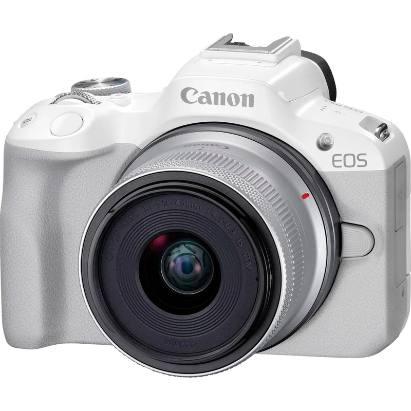 Canon® Canon EOS R50 Mirrorless Camera White + RF-S 18-45mm F4.5-6.3 IS STM Lens 3 Canon® Canon EOS R50 Mirrorless Camera White + RF-S 18-45mm F4.5-6.3 IS STM Lens