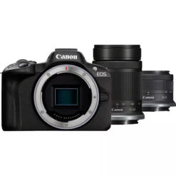 Canon® Canon EOS R50 Black + RF-S 18-45mm IS STM + RF-S 55-210mm IS STM Lenses