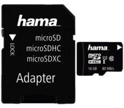 Hama 16GB MicroSDHC UHS Class 1 UHS-I 80MB|sec + SD Adapter