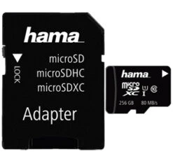 Hama 256GB MicroSDXC UHS Class 1 UHS-I 80MB|sec + SD Adapter