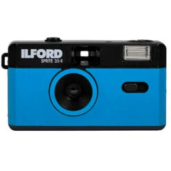 Ilford Sprite 35-II 35mm Film Camera With Flash (Black | Blue)