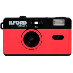 Ilford Sprite 35-II 35mm Film Camera With Flash (Black | Red)