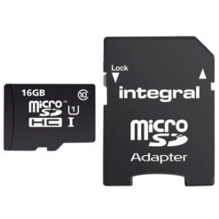 Integral 16GB MicroSDHC UHS-I Class 1 90MB|sec + SD Adapter