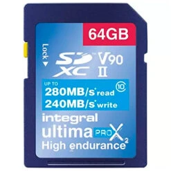 Integral 64GB Ultima Pro X2 SDXC Memory Card (280MB|sec)