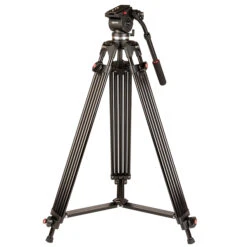 Kenro Twin Tube Video Tripod Kit (Aluminium) With VH01B Fluid Head