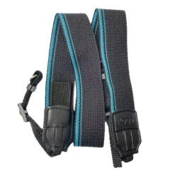 Kood Plain Wide Camera Neck Strap - Black / Blue