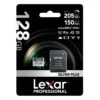 Lexar Pro Silver Plus 128GB MicroSDXC Card + SD Adapter (205MB/s) -FujiFilm Store lexar microsd silver plus 205mb 128gb with adapter