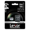Lexar Pro Silver Plus 64GB MicroSDXC Card + SD Adapter (205MB/s) -FujiFilm Store lexar microsd silver plus 205mb 64gb with adapter