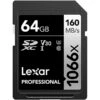 Lexar Pro 64GB SDXC 1066x Speed Memory Card (160MB|s) -FujiFilm Store lexar sd 1066x 64gb silver srs