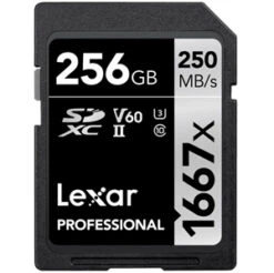 Lexar 256GB SDXC UHS-II U3 1667x Speed Pro Memory Card (250MB|s)