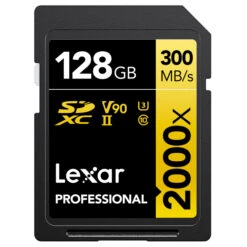 Lexar Pro 128GB SDXC 2000x Speed Gold Series Memory Card (300MB|s)