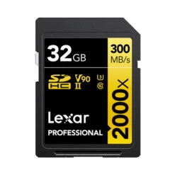 Lexar Pro 32GB SDHC 2000x Speed Gold Series Memory Card (300MB|s)