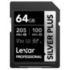 Lexar Pro 64GB SDXC Silver Plus Memory Card (205MB|s)