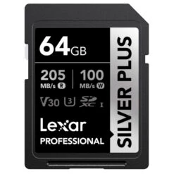 Lexar Pro 64GB SDXC Silver Plus Memory Card (205MB|s)